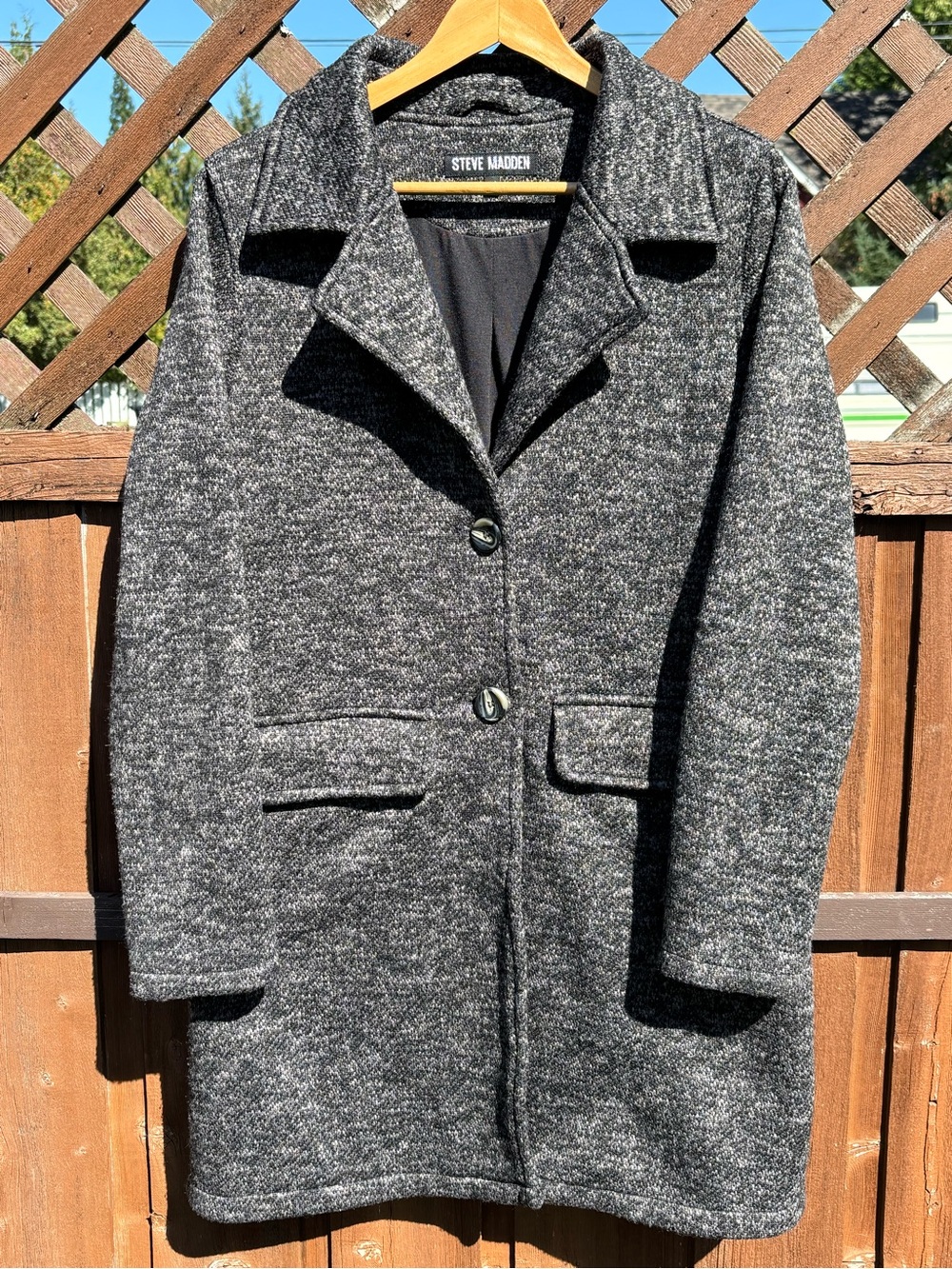 Steve Madden Charcoal Grey Pea Coat | Size Large